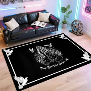 "Only God Can Judge Me"rapper Large Carpet, Gaming Chair Area Rug, Office Desk Mat, Bedroom Bedside Rug, Entryway Rug; Soft, Comfortable, Non-slip, Machine Washable, Foldable.