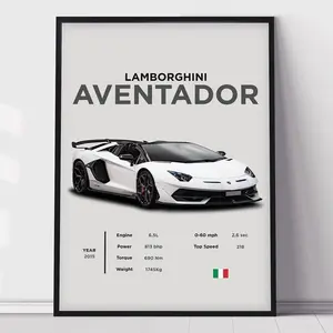 Lamborghini Aventador Poster Print, Boys Room Decor, Home Office Art, Room Decor