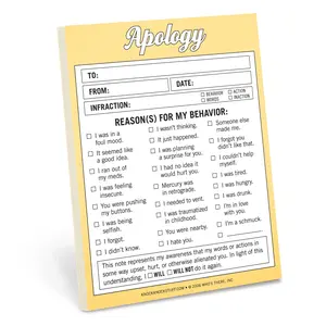 Apology Nifty Note Pad