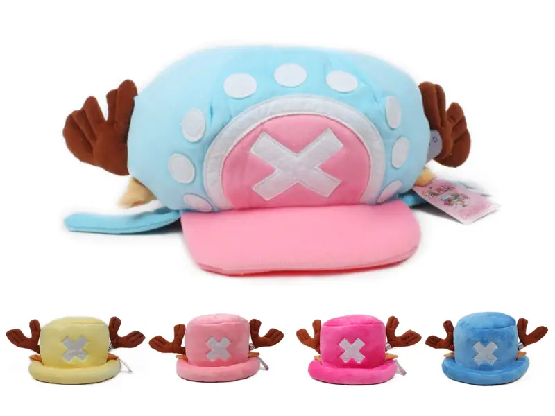 Chopper Hat One Piece Anime Tony Tony Chopper Cosplay Plush Cap Manga Reindeer Costume Monkey D. Luffy Straw hat Pirates Great Gift for Weebs Cotton Menswear