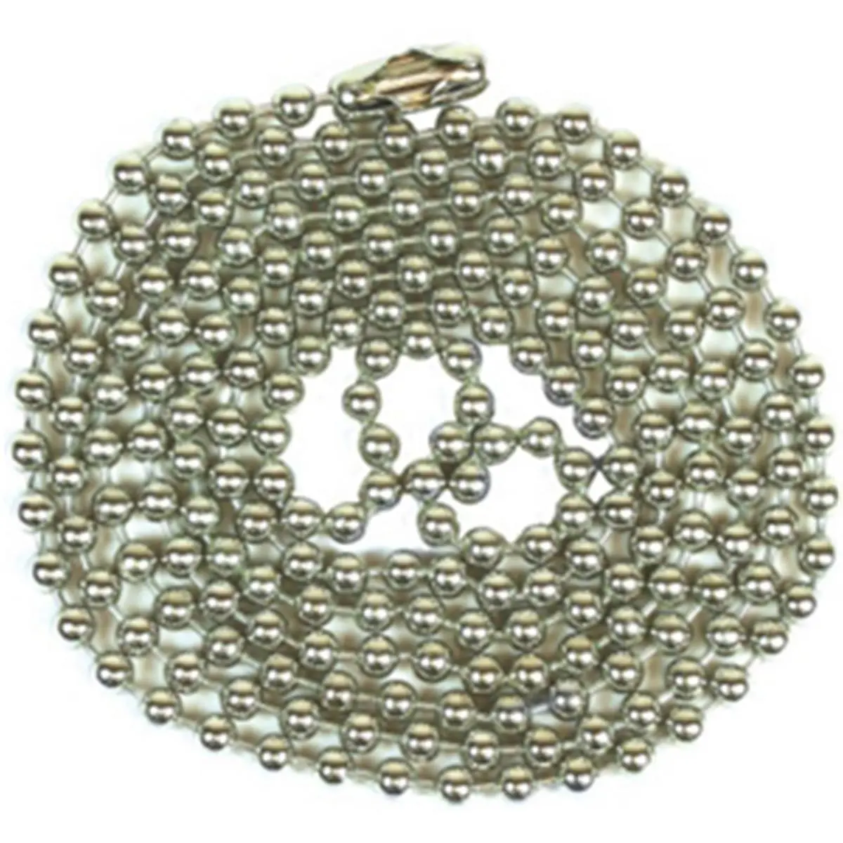 Jandorf Specialty Hardw 94991 No. 6 Beaded Chain With Connector - Nickel Plated, 3 ft.