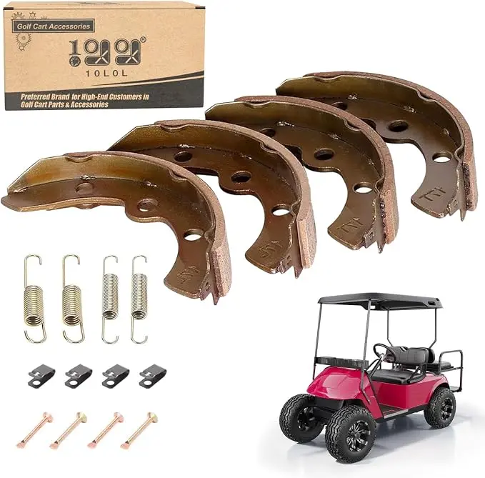10L0L Golf Cart Brake Shoes for Club Car DS 1995-up, Precedent 2004-up, EZGO 1986.5-1995, for Yamaha G1 G2 G8 G9, OEM# 101823201 1011463 23364G1 27249G01 | Fits Yamaha G1 G2 G8 G9, Club Car DS 1995-up, Precedent 2004-up, EZGO 1986.5-1995,