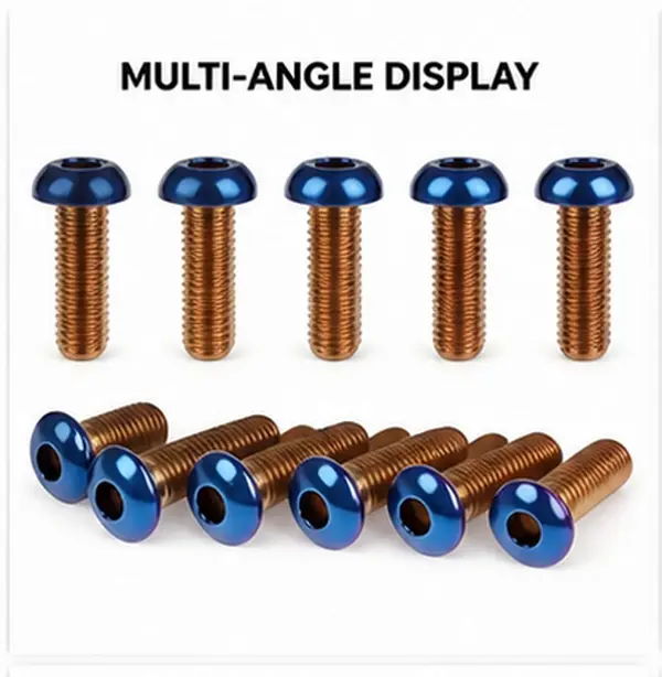 6PCS Burnt Blue Titanium Steering Wheel Bolts, M5 Hex Button Head Precision Machined Screws, Lightweight Anti-Corrosion Fasteners for JDM Racing Tuners, 、、Steering  plastic car clip most popular size