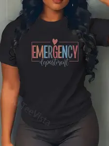 100% Cotton Unisex Emergency Department Emergency Room Nurse ER Nurse T-Shirt Graphic Printed Vintage Casual Tshirt