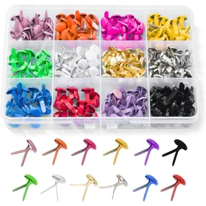 180 count Brads for Paper Crafts,12 Colors Brads Paper Fasteners Metal Paper Fasteners Mini Brads for DIY Crafts Projects Scrapbooking Split Pins