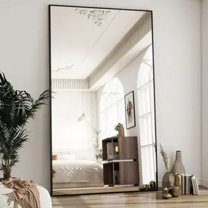 72"x26" Rectangular Full-Length Floor Mirror,Mirror Full Length 72"x26" Full Body Floor Mirror with Stand, Shatterproof Glass, Aluminum Alloy Frame, Free Standing Wall Mounted or Leaning Rectangle Mirrors for Bedroom Living Room Entryway