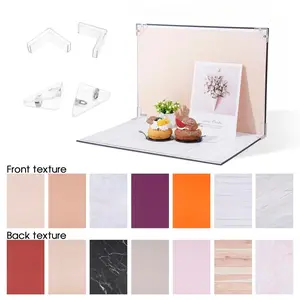 Double-sided Tabletop Photography Backdrop Kit, Photography Tool, 14 Patterns Photo Backdrop Board, Camera Accessories for Food Photography, Smartphone