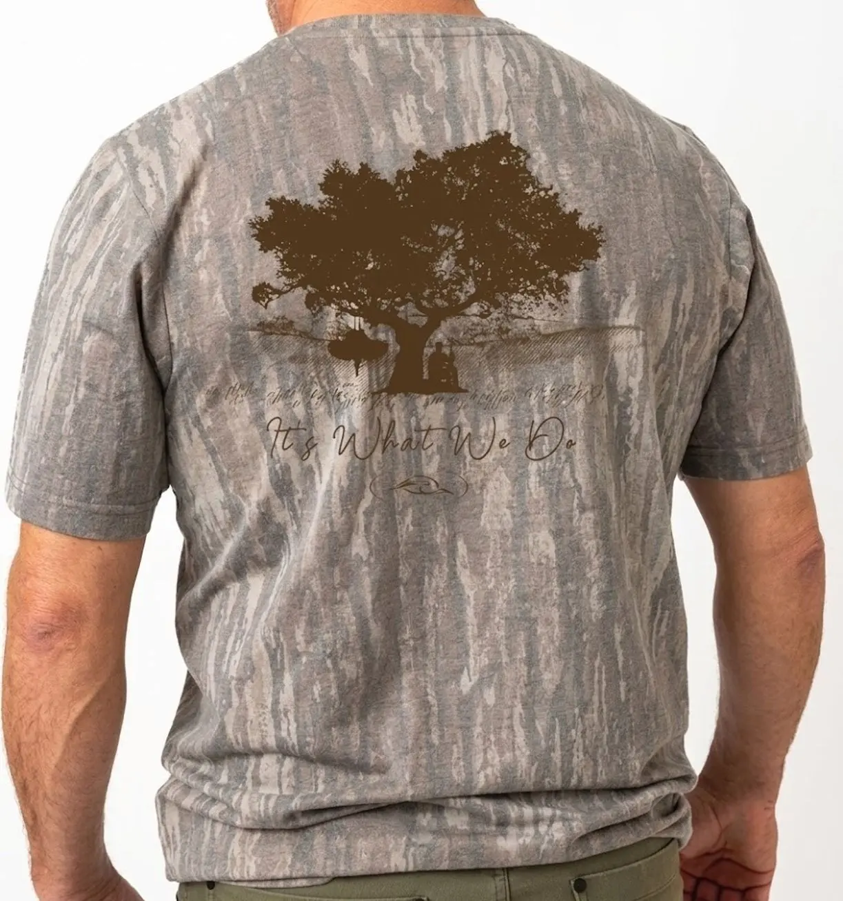 AFW Realtree Legacy Faded Camo Turkey Design - Killing Tree, It's What We Do Graphic Tee, Hunting Lifestyle Shirt, Killing Tree Graphic T Shirt, Faded Bottomland Camouflage Shirt, Deer Hunter Apparel, Hunting Camp Graphic Tee