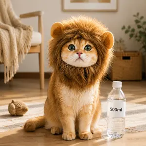RosyLife Lion Mane Wig for Cat Costume Pet Adjustable Washable Comfortable Fancy Lion Hair Cat Clothes Dress for Halloween Christmas Easter Festival Party Activity OMG Adorables - Lion Mane Costume for Cats (Brown)