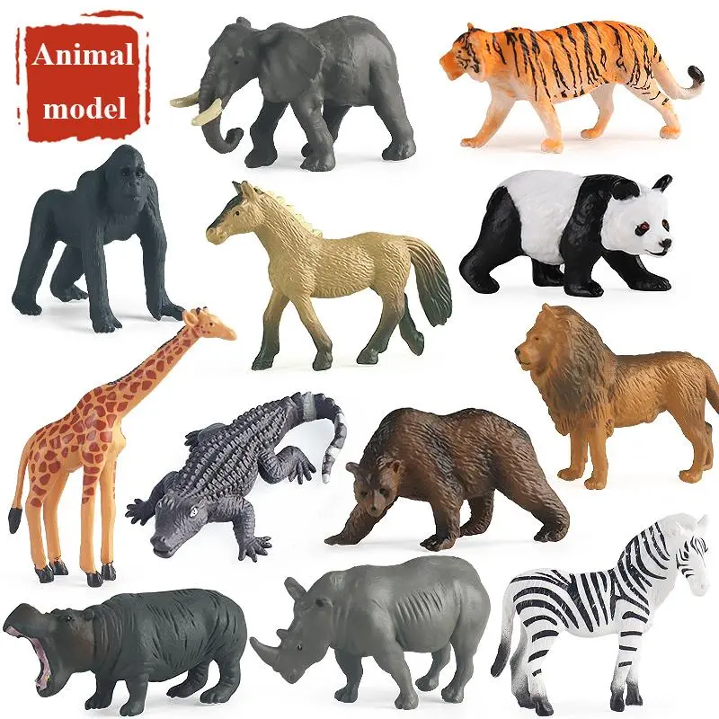 12pcs Simulation Animal Model Set, Animal Design Action Figure Set, Kids Model Toy For Home Decor, Action Figurine, PVC Action Figures