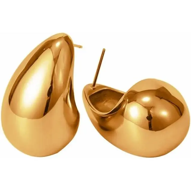 Drop Earrings For Women, Chunky  Hoop Earring Lightweight Hollow Eardrop Trending Statement Pierced Polished