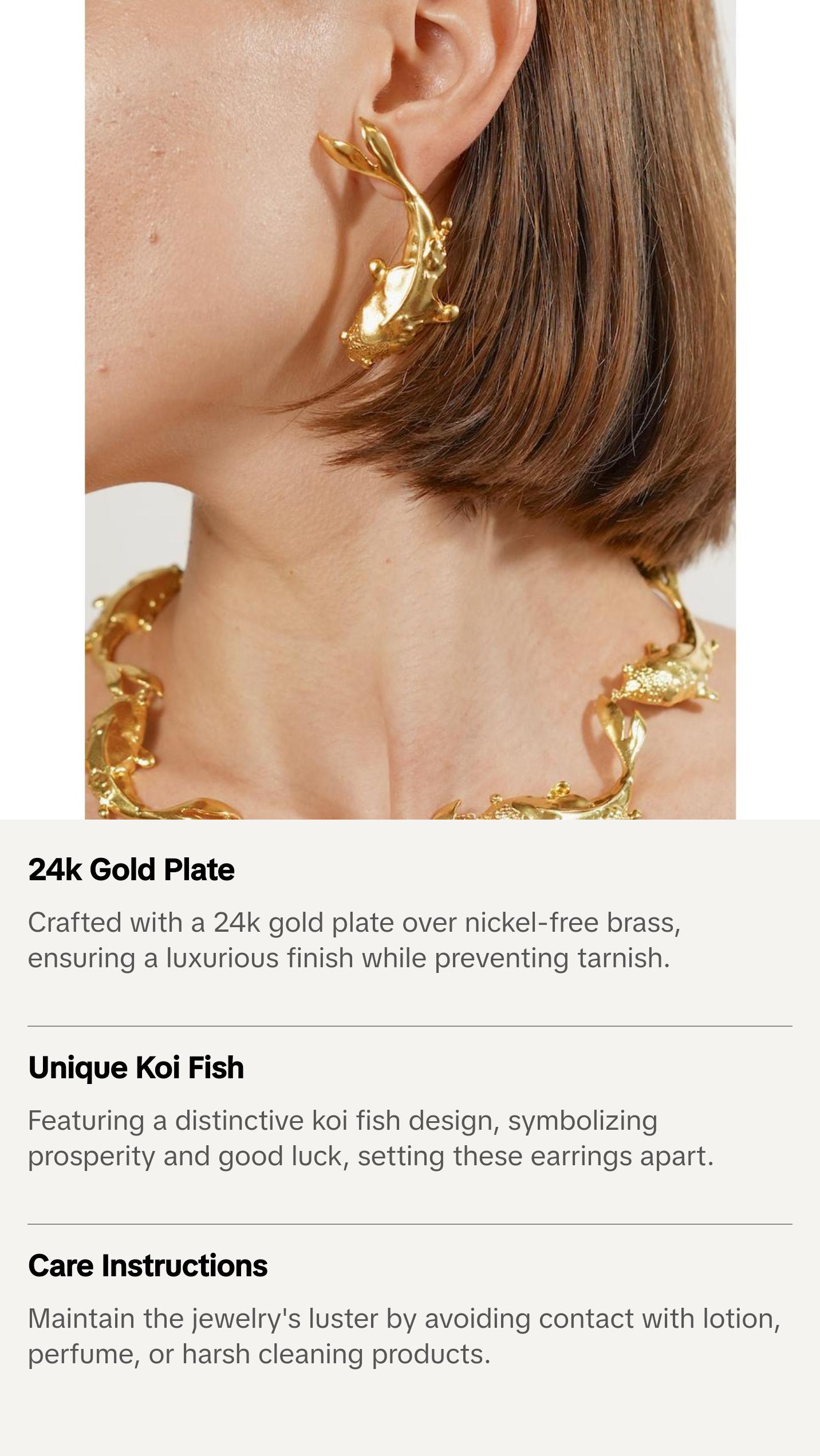 Gold Koi Fish Earrings
