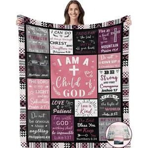 Christian Gifts for Women Blanket, Inspirational Religious Birthday Gifts, Baptism Confirmation Gifts for Girls, I Am a  of God Blankets,  Verse Blanket 60"x50"