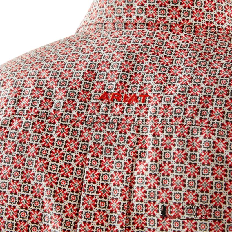 ARIAT MENS Welch Red Short Sleeve With Western Print - 8749