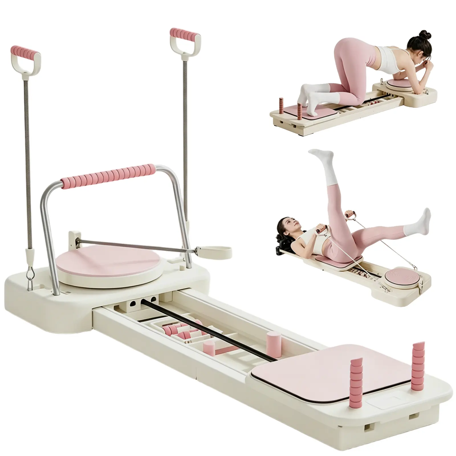 Portable Pilates Equipment Board, Split & Foldable Design, Portable Home Gym, Resistance Bands