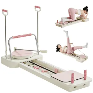Portable Pilates Equipment Board, Split & Foldable Design, Portable Home Gym, Resistance Bands