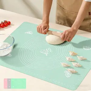 Silicone Baking Pastry Dough Mat - 25.5x17.7Inch Extra Large Cookie Bread Rolling Mats Sheet, Nonstick Kitchen Counter Kneading Board,  Reusable Pie Cookies Pizza Fondant Making Matt with Measurement