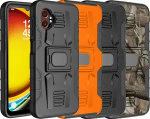 Case for Galaxy XCover 7 Pro, Nakedcellphone Rugged Ring Grip Cover with Stand [Built-In Mounting Plate] for Samsung XCover7 Pro Phone (2025, SM-G766)