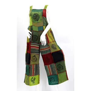 Pagan Symbol Patchwork Overalls | Gheri Wide Leg Jumpsuit