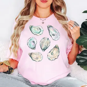 Oyster Shell Shirt, Coastal Sea Shell Tee, Beach Ocean Shirts, Aesthetic Shell Graphic Tee, Coastal Grandma T-shirt