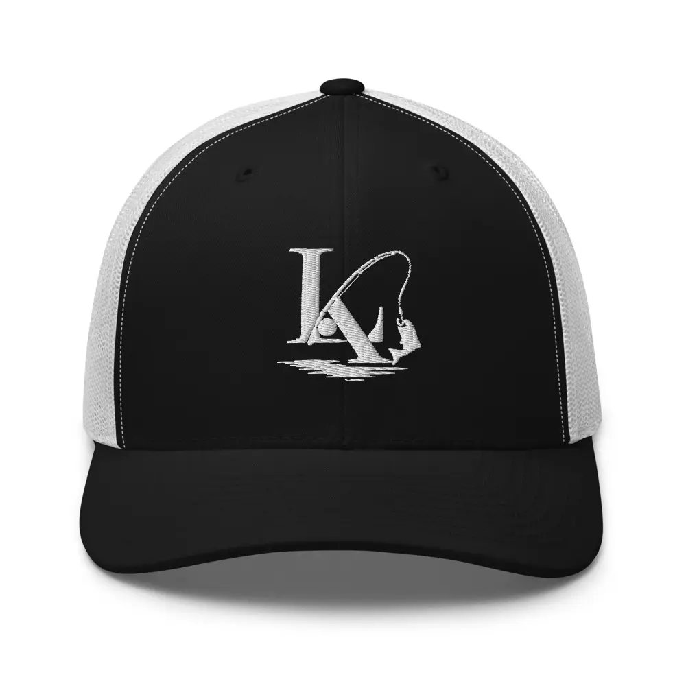 Fish-Print Low Profile 6-Panel Trucker Cap - Cotton Blend, Mesh Back Casual Fashion Accessory for Daily Wear, Six-Panel