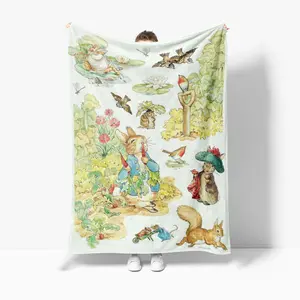 Soft Sherpa Blanket Peter The Rabbit Flannel Blanket for Bedding Room Sofa Soft Blanket Bedspread Home Decor Office Nap