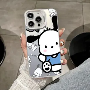 cute P-Pochacco Phone Case For iPhone 11 12 13 14 15 16 17 Pro Max Air Plus Mini Light Luxury High-end Colorful Silver Cases