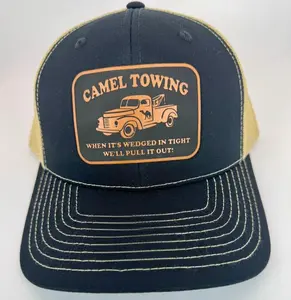 Richardson 112 Camel Towing Patch Hat - Classic Fit, Breathable Mesh, Adjustable Snap Closure, Custom Laser-Engraved Design, Durable Materials, Comfortable All-Day Wear