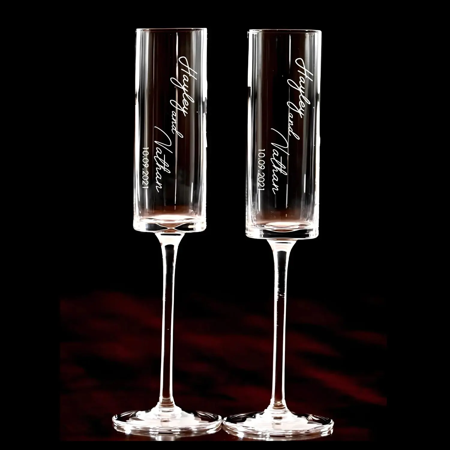 Custom Wedding Flute, Personalization Wedding Champagne Flute, Gift for the Couple, Laser Engraving Name Champagne Flute