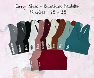 Curvy Ribbed Cropped Racerback Tank Top bralette Brami by Zenana - 54014X  Soft Comfy Womenswear Crop Top Seamless Spandex