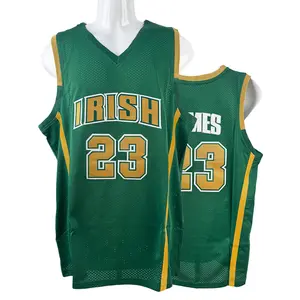 2025 American basketball jersey #23 James Retro High School Jersey for Men big size outdoor sport Mesh breathable basketball jerseys for men White Green Sewing embroidery Cheap High Quality Accept mixed wholesale Gym tops
