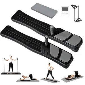 Homhut Pilates Board - Pilates Reformer Set, Multi-Detachable Ab Trainer Machine for Home, 7 in 1 Pilates Slider Board, 330 lbs Capacity, Foldable Pilates Equipment for Women Core Workouts(Black)