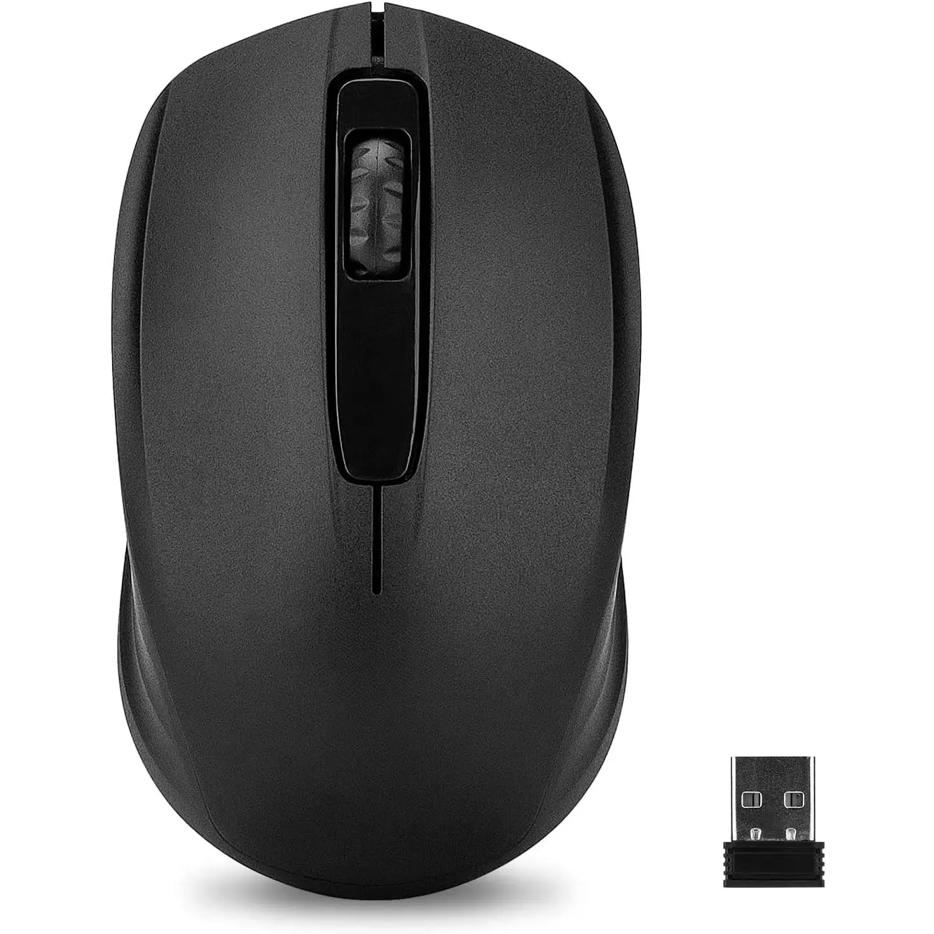 2.4G Portable Computer Mouse with Synthetic Material, 1000 Moving Speed, 3600fps Frame Rate, High Precision Optical Engine, Easy Operation for PC, Laptop, Windows, Office - Includes USB Dongle (Black), Rf2.4g Transmission Distance