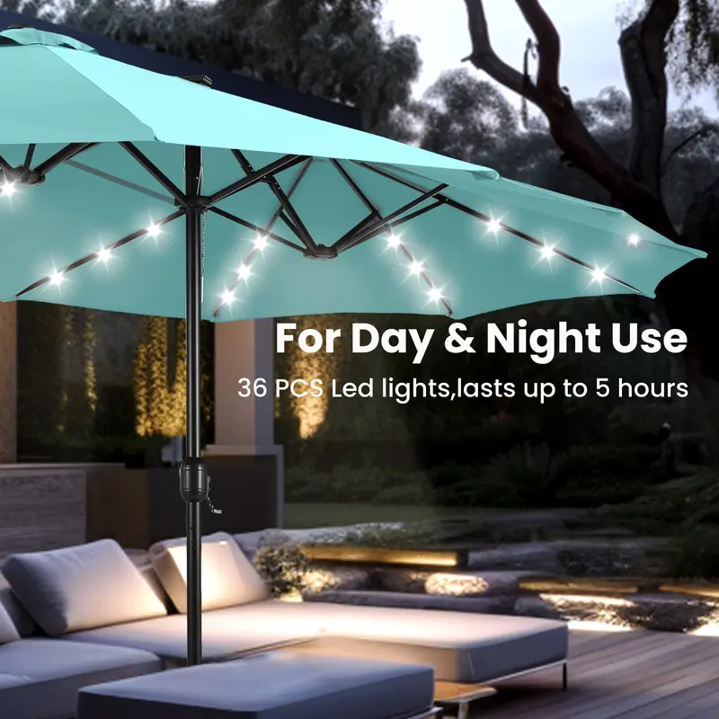 SolarSpan 36 LED lights glowing at night - 5 hours battery life