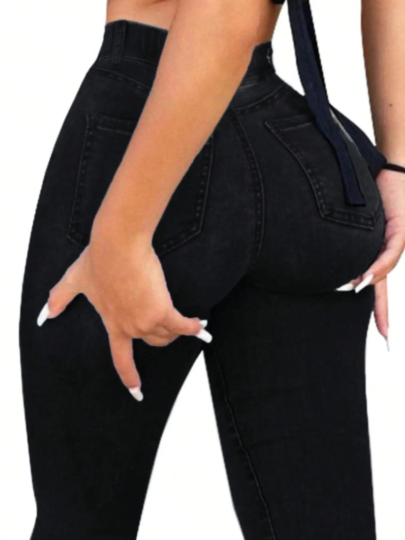 Women's Casual Streetwear Tight-Fitting Denim Jeans, Perfect for Music Festivals, Fashionable and Elegant, Spring Summer Style, Elastic Fitted Jeans