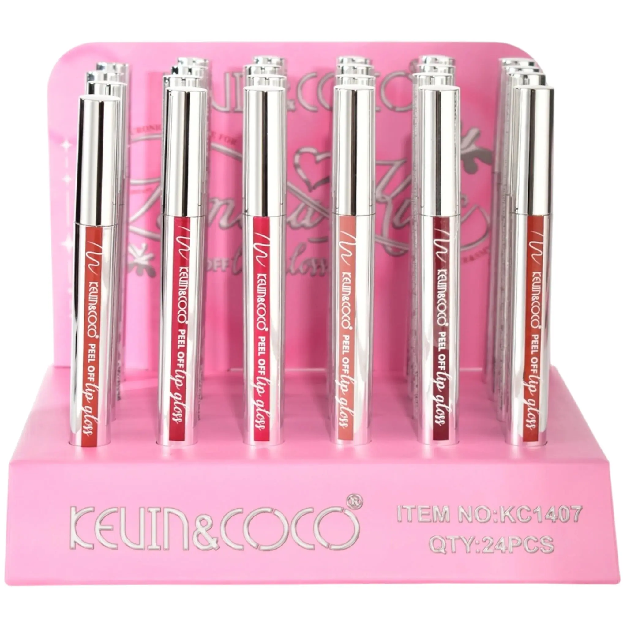 Tinte Labial Peel-off Lumina Kiss Kevin & Coco - Venta al por Mayor Display 24 Unidades (KC1407)