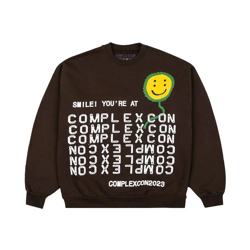 Cactus Plant Flea Market x ComplexCon Smile! Crewneck Dark Brown (men) by StockX