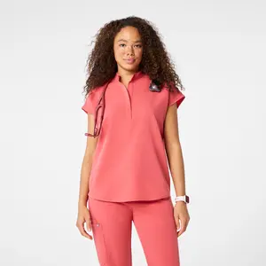 women's Pulmonary Pink Rafaela - Oversized Scrub Top