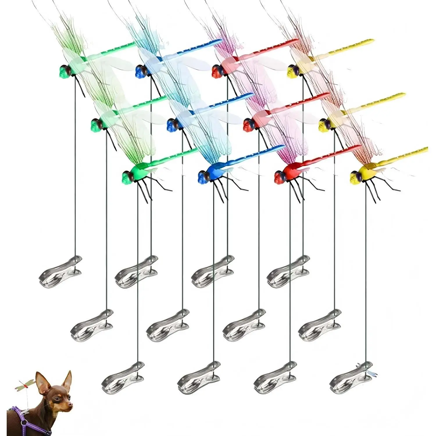 24Pcs Dragonfly Hat Clips - Summer Essential! Bug Repellent Hack, Garden Decor, Cute Patio Ornament, Camping Gear, Fun Hair Accessory (Waterproof, Eas