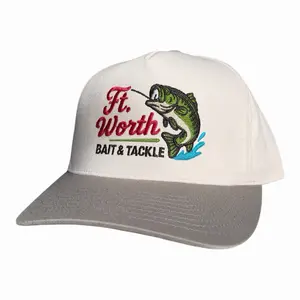 Ft. Worth Bait & Tackle Bass Fishing Hat with Embroidered Logo and Adjustable Back
