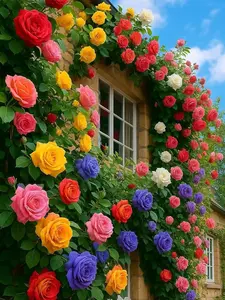 200+ Climbing Rose Seeds Mixed 6 Color - Non-GMO Perennial Vine Flower for Garden Decor, Arch Fence Trellis, Easy to Plant Outdoor Blooming Seeds for DIY Gardeners, Home Landscaping