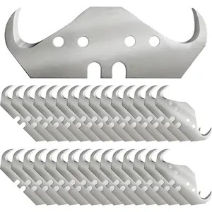 30PCS Utility Hook Blades, SK5 Carbon Steel Super Big Hook Trimming Blades, Safety Horn Knife Blade for Wallpaper, Cutting Carpets, Roofing, Industry Materials