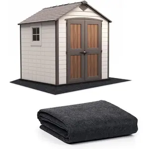 8.2 x 6 FT Outdoor Storage Shed Mat, Waterproof Storage Shed Flooring Mat, Anti-Slip Patio Furniture Floor Scratch Prevention Mat, Dustproof Outdoor Carport Mat-