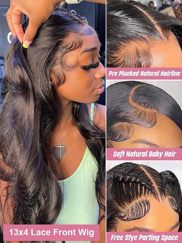 40Inch 13x4 Body Wave Lace Front Wigs Human Hair Pre Plucked 13x4 Frontal Wigs Human Hair HD Lace Body Wave Wig 100% Human Hair Wigs For Women 180% Density
