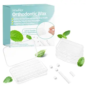 InhwRior Orthodontic Wax, Pre-Cut Design, Easy to Access, Scientific Measurement, Each Block Covers Braces Brackets, Infused with a Hint of Mint, Quickly Relieves Braces Discomfort(4 Pa