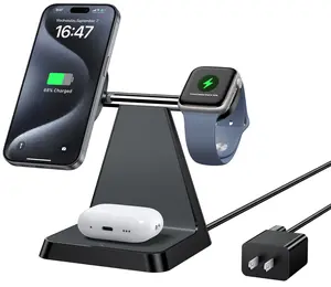 3-in-1 Charging  for iPhone 12/13/14/15/16 Station Compatible with MagsafeWireless ChargerSeries forAirPods iWatch Series Wireless Charger