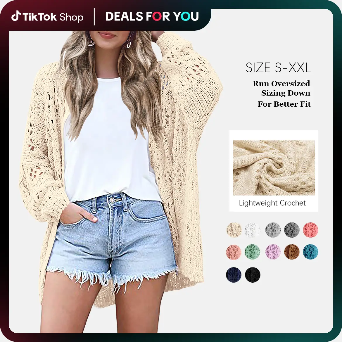 Lightweight Crochet Cardigan 2025 Spring New for Women Long Sleeve Open Front Knit Oversized Summer Cardigans Sweaters A_White Basic Minimalist Knitwe