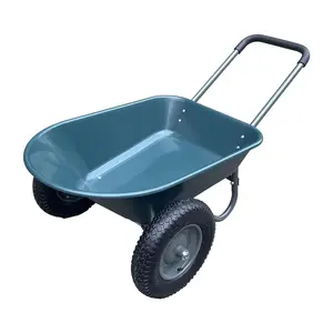 Heavy Duty Garden Dump Cart, 1200 lbs Capacity, Poly Yard Utility Wagon with Built-in Stand, Towable Wheelbarrow for Landscaping & Gardening