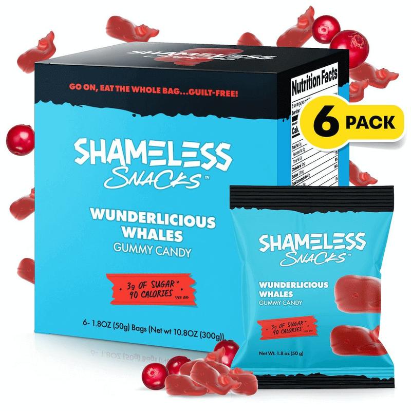 Wunderlicious Whales - Gummy - Snack Candy, Six Bags Per Box Sugar Fruit Bonbon Sweet