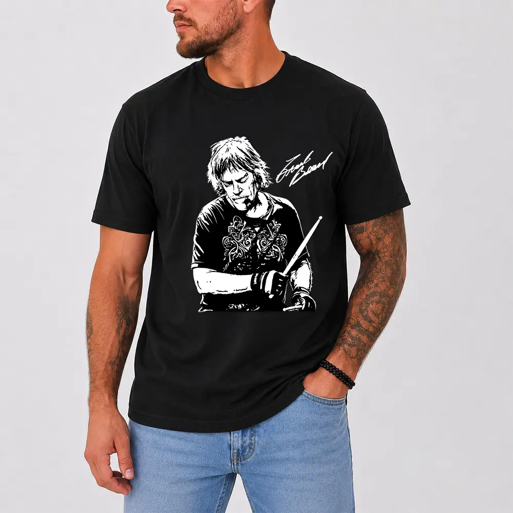 Frank Beard Drummer Portrait T-Shirt, ZZ Top Inspired Rock Music Tee, Classic Rock Drummer Fan Gift